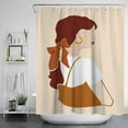 thumbnail image 1 of FNNMNNR Modern Abstract Stall Fabric Shower Curtain 60-Inch Aesthetic Cute Bathroom Shower Curtains Set Contemporary Art Minimalist Line Shapes Decorative Small Bath Curtain, 1 of 6