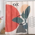 thumbnail image 1 of FNNMNNR Modern Abstract Stall Fabric Shower Curtain 60-Inch Aesthetic Cute Bathroom Shower Curtains Set Contemporary Art Minimalist Line Shapes Decorative Small Bath Curtain, 1 of 6