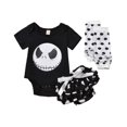 thumbnail image 1 of FNNMNNR Newborn Baby Girls 3PCS Halloween Outfits Clothes Romper Bodysuit Tutu Shorts Pants Set Black 0-3 Months, 1 of 8