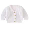 thumbnail image 1 of FNNMNNR Newborn Infant Baby Girls Cardigan Sweater Long Sleeve Button Down Knitted Outwear Fall Winter Clothes Light Purple 0-3 Months, 1 of 9