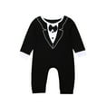 thumbnail image 1 of FNNMNNR Newborn Kids Baby Boy Formal Clothes Jumpsuit Romper Bodysuit Playsuit Outfits Black 12-18 Months, 1 of 7