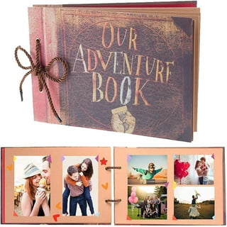 AMAOGE Scrapbook Photo Album, Our Adventure Book & #65292, Adventure  Scrapbook, Photo Book, Embossed Words Hard Cover Movie Up Scrapbook for  Anniversary, Wedding, Travelling, Baby Shower 