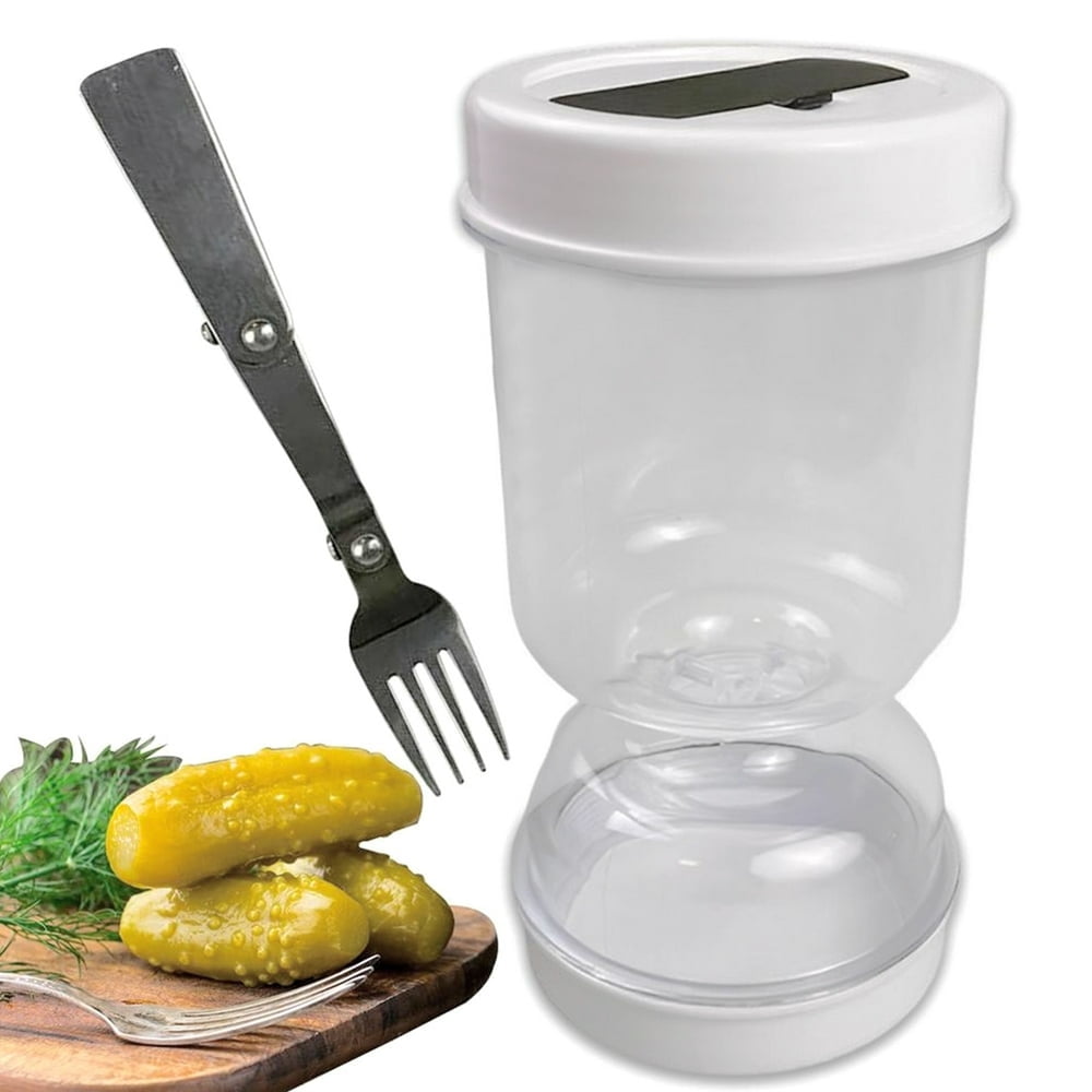 FNNMNNR Pickle Jar with Strainer Flip Leakproof Hourglass Olive Jar