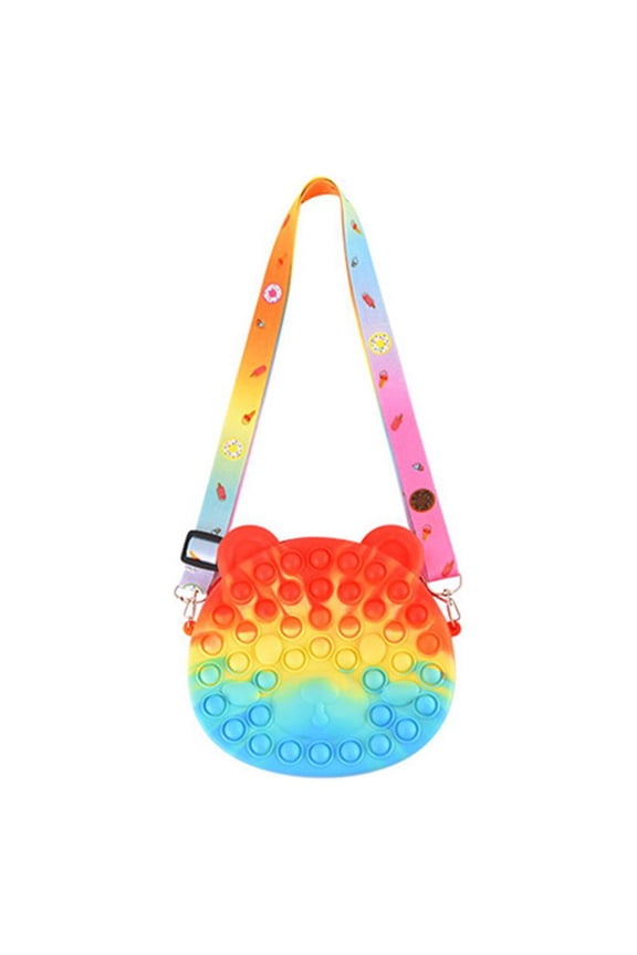Push Bubble Shoulder Bag Silicone Sensory Toy Decompression Toy Crossbody Purse Bag Birthday Gift