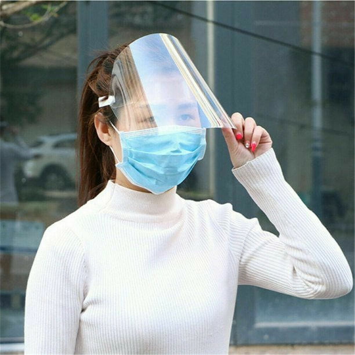 FNNMNNR Safety Face Shield Adjustable Elastic strip, Transparent Full-Face Protective Visor with Eye \u0026 Head Protection, Anti-Splash Facial Cover for Women Men, 1 Piece