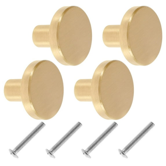 FNNMNNR Set of 8 Door Knobs Round Solid Brass Cabinet Knobs Round Vintage Furniture Handles with Screws for Cabinet Cupboard Drawers 20 x 25mm (8Pcs)