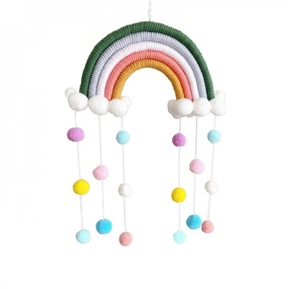 FNNMNNR Shop Clearance! Handmade Cotton Rope Woven Cloud With PomPom Balls Children Room Wall Hanging Decoratiove Ornament