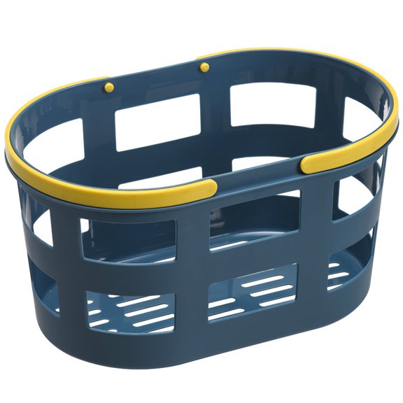 FNNMNNR Shower Caddy Blue Yellow Plastic Hollowed with Folding Handles Storage Basket Bin Organizer for Bathroom Kitchen School Dormitory