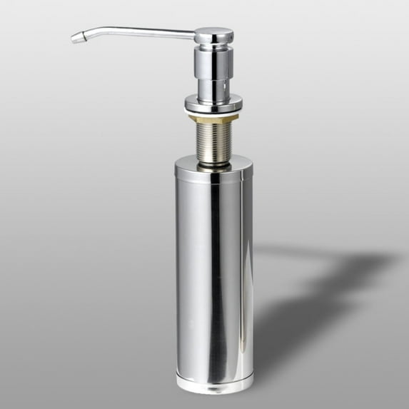 FNNMNNR Sink Soap Dispenser Built in Kitchen Sink Soap Dispenser - All Metal Brass Pump Head with Large 16 OZ Stainless Steel Bottle