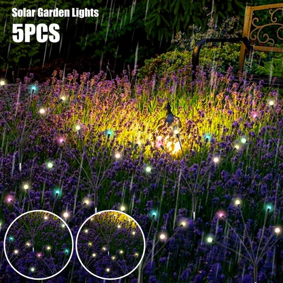 FNNMNNR Solar Light Garden Light Solar Firefly Light Solar Powered Swaying Light with 1200mAh Battery Waterproof Flowing in Wind Outdoor Decor Landscape Lamp for Garden Patio Lawn Warm Wh