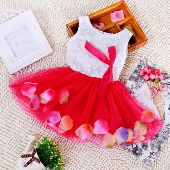 FNNMNNR Summer Kids Baby Girls Children Princess Tutu Dress Lace Bow Flower Sleeveless Dress Party Mini Dress Girls Vestidos Green 4T