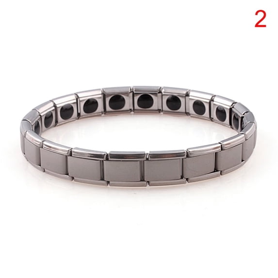 FNNMNNR Titanium Steel Elastic Stretch Bracelet For Men Women Energy Health Bangle