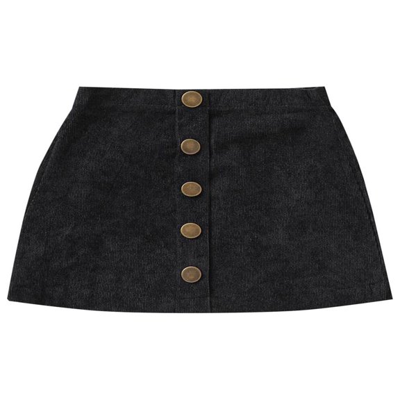 FNNMNNR Toddler Baby Girls A-Line Skirt Button Corduroy Mini Skirt Overalls with Pocket
