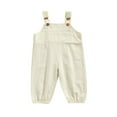 thumbnail image 1 of FNNMNNR Toddler Baby Kids Girls Boys Suspender Overalls Button Shoulder Straps Bib Pants Outfits Apricot 5-6 Years, 1 of 7
