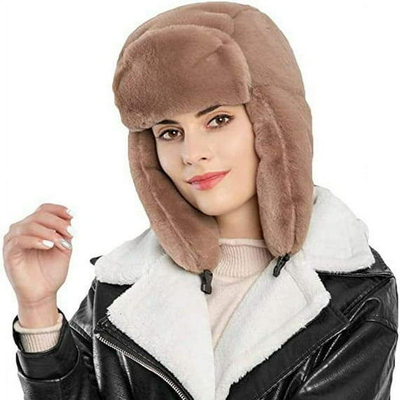 FNNMNNR Winter Trapper Hat for Women Solid Color Earflaps Used for Warm Windproof Riding Skiing(6 Colors)