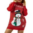 thumbnail image 1 of FNNMNNR Women Christmas Knitting Tops Long Sleeve Stand Neck Cartoon Running Loose Shirt, 1 of 6