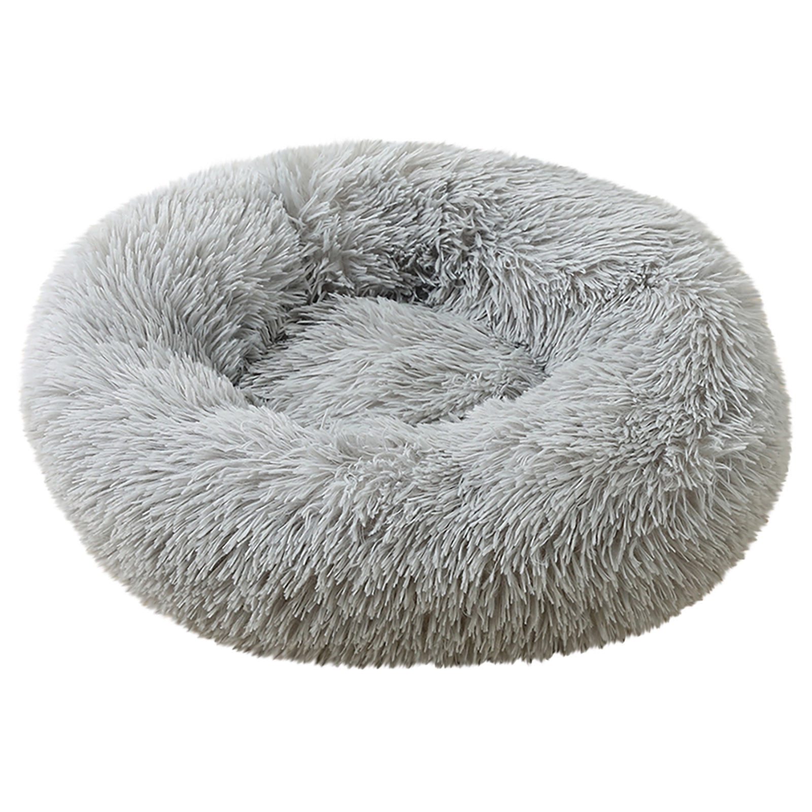 FNOCHY WINTER Calming Dog Beds for Small Medium Large Dogs - Round Donut Machine Washable Dog Bed, Anti-Slip Faux Fur Fluffy Donut Cuddler Cat Bed, Multiple Sizes XS-XXL