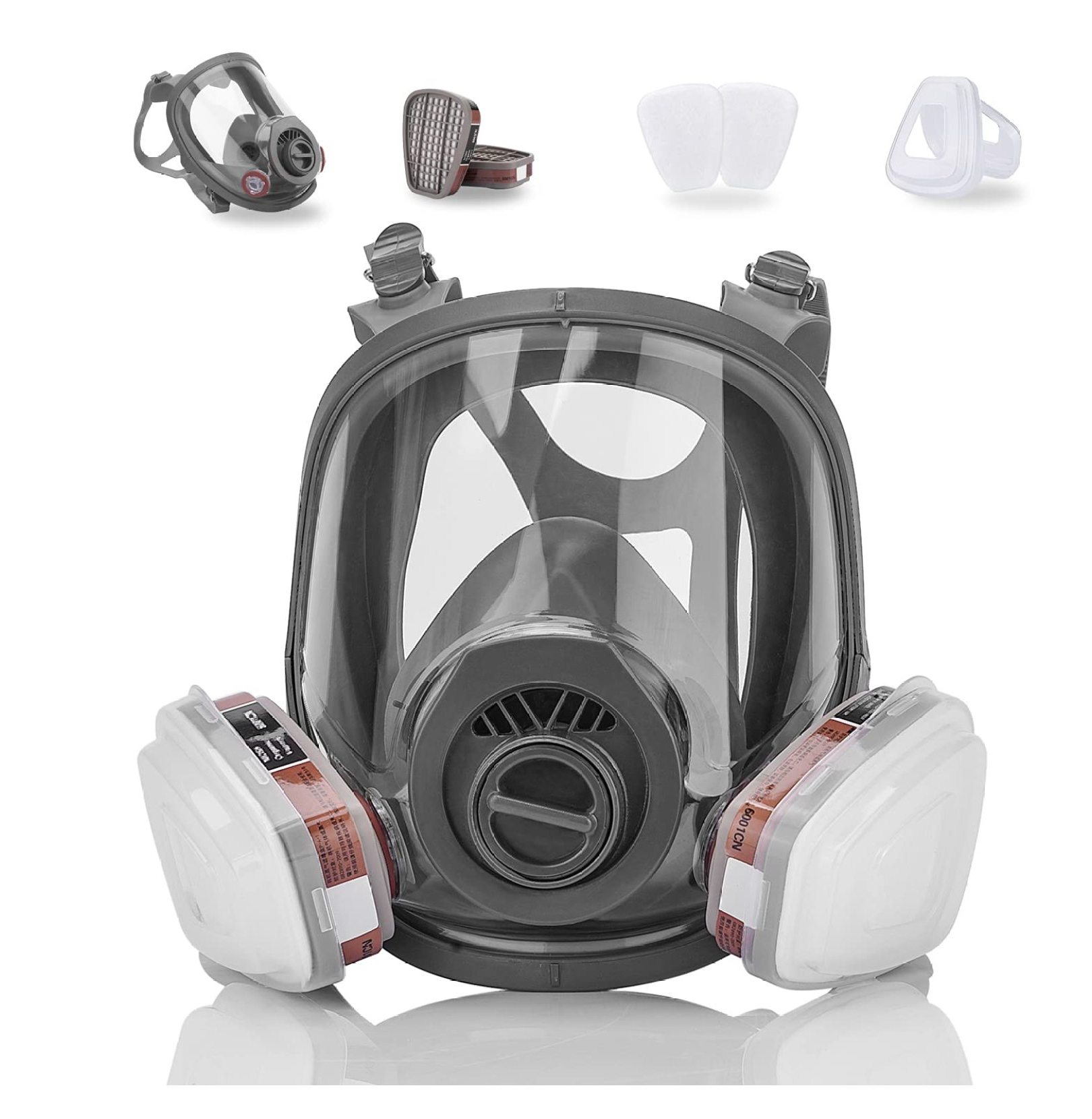 FNWD Reusable Full Face Mask with Activated Carbon Air Filter, Against