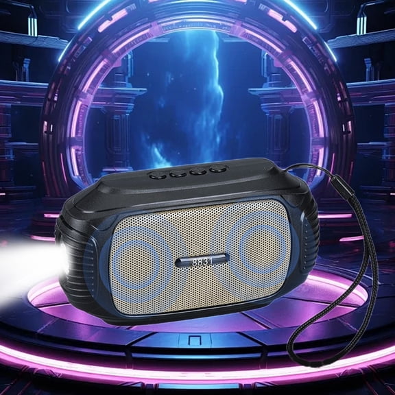 FNYOXU Bluetooth Speaker Enhance Your Adventures with The Versatile Portable Bluetooth Speaker Equipped with Bike Mount Flashlight Wireless Connectivity Card Slot and Backpack Pendant