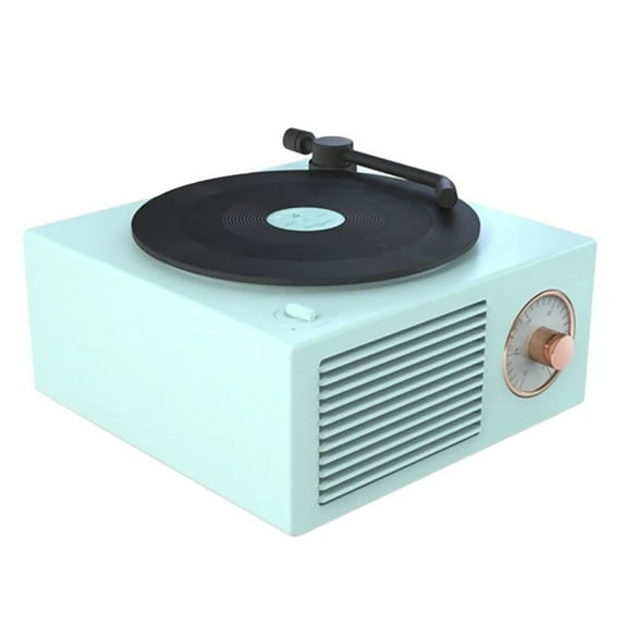 FNYOXU Bluetooth Speaker Wireless mini Bluetooth card speaker with vinyl record player appearance
