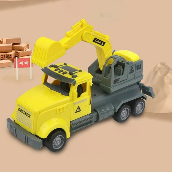 FNYOXU Construction Toys, Friction Powered Excavator Loader Truck Vehicles, Beach Sand Sandbox Toys for 3, 4, 5 Years Old Boys Kids Girls