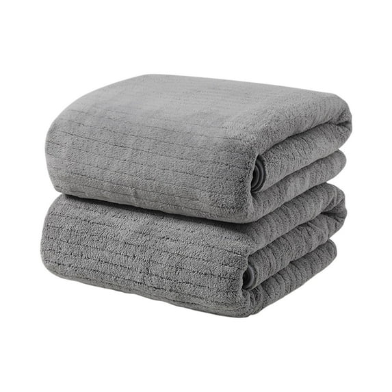 FNYOXU Coral Velvet Towel for Adult Daily Use At Home Absorbent Dry Hair Towel That Does Not Hair Beach Towel Strip Patterned Bath Towel