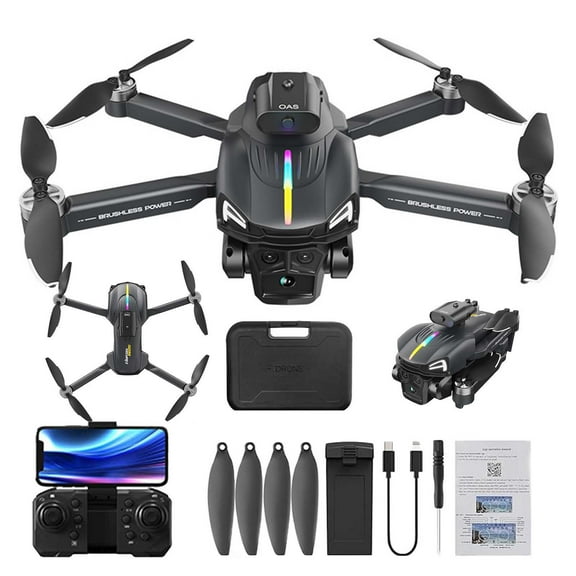 FNYOXU Drone with Camera Brushless Motor Drone with 1080P Camera 5G WIFI FPV RC Quadcopter with Headless Mode Follow Me Altitude Hold Obstacle Avoidance Toys Gifts for Kids Adults