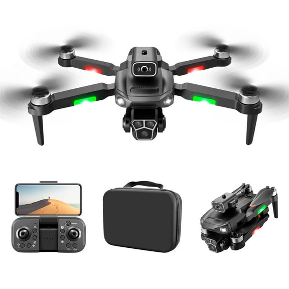 FNYOXU Drone with Camera RC Quadcopters & Multirotors Brushless Motor Drones with 3 Cameras Wind Resistance Headless Mode Gesture Control FPV Drone for Adults RC Drone for Beginners Quadcopter