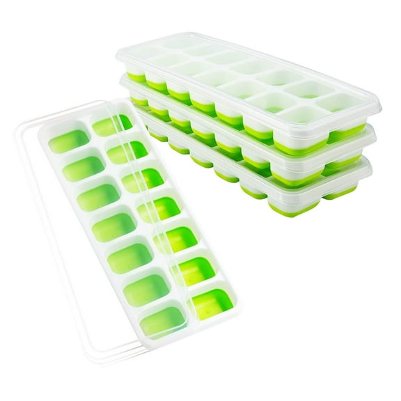 FNYOXU ICE TRAY, The Ice Cubes Tray with Lid with 14 Ice Cubes Can Be Flexibly Stacked
