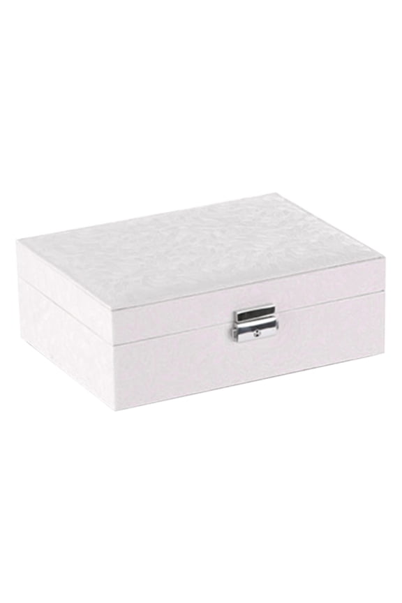 Jewelry Box with Lock Jewelry Organizer Storage Case with 2-Layers Display for Earrings Bracelets Rings Watches