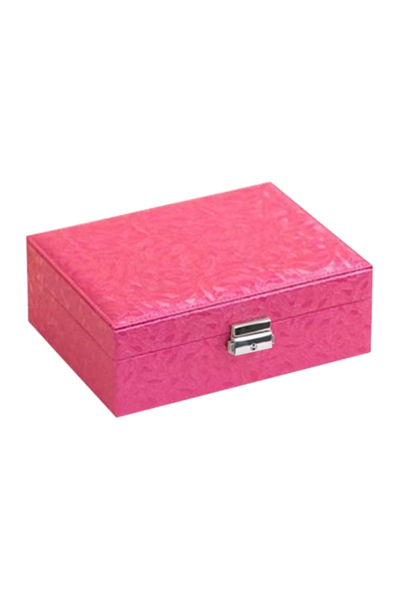 Jewelry Boxs,Jewelry Box with Lock Jewelry Organizer Storage Case with 2-Layers Display for Earrings Bracelets Rings Watches