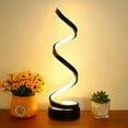 thumbnail image 1 of FNYOXU LED Table Lamp, Modern Minimalist Dimmable Spiral Table Lamp, 12W 3 Color Bedside Lamp Desk Light for Bedroom, Living Room, Office, Nightstand, Bookshelf (Black), 1 of 9
