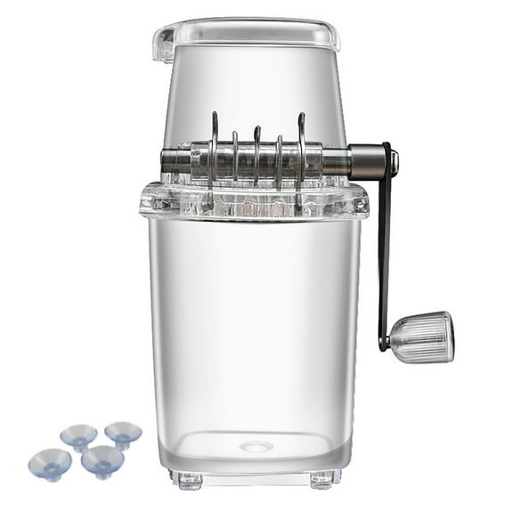 FNYOXU Snow Cone Machines Manual Ice Crusher Ice Crusher Manual Ice Grinder Transparent Ice Shaver Hand Cranked Slushie Machine Non-slip Handle Openable Lid Crushed Ice Maker