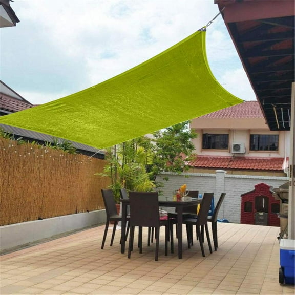 FNYOXU Sun Shade Sail Rectangle, 9.8"x6.5"FT Sun Shades Outdoor Patio Waterproof Canopy Outdoor Garden Patio Party Sunscreen Awning Canopy 98% UV Block with Free Rope, Light Green