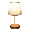 thumbnail image 1 of FNYOXU Table Lamp,LED Solid Wood Desk Lamp Stable Fabric Study Reading Lamp Suitable for Home Decoration Linen Plain Warm Night Light Indoor Lighting Desk Reading Lamp, 1 of 6