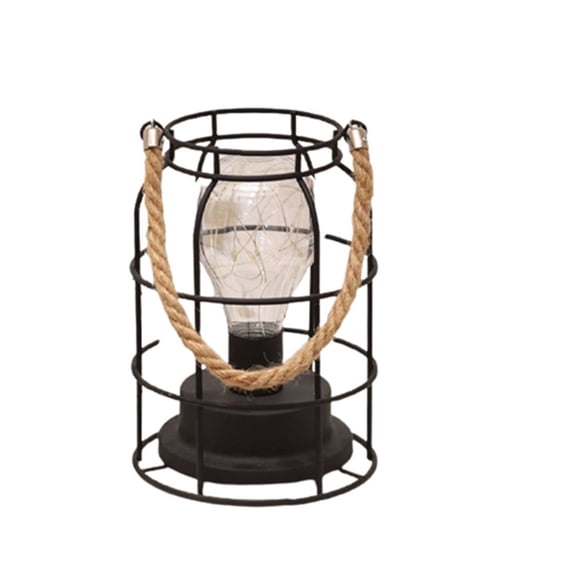 FNYOXU Table Lamp,Metal LED Lantern Battery Powered, Light with LED Edsion Style Bulb. Great for Weddings, Parties, Patio, Events for Indoors
