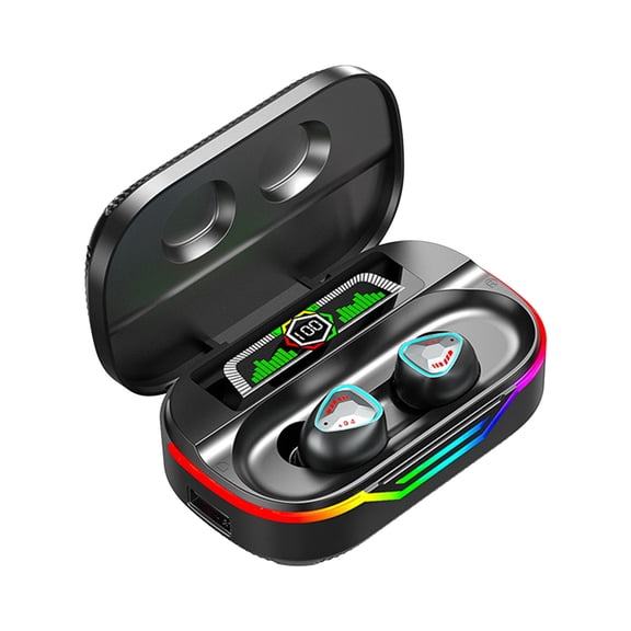 FNYOXU Wireless Earbuds Headset Wireless Bluetooth Earphones with in Ear RGB Light Effect Built-in 600mAh Battery Can Be Inserted Into The Card Supporting MP3 Playback
