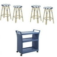 thumbnail image 1 of FOA Aluminum 30-inch Patio Barstools with Bar Cart 5PC Set, 1 of 14