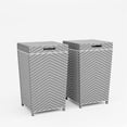thumbnail image 1 of FOA Azur Outdoor Aluminum & Wicker Outdoor Trash Can in Gray 2PC Set, 1 of 13