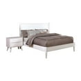 thumbnail image 1 of FOA Belkor 2-Piece White Solid Wood Bedroom Set- Cal King + Nightstand, 1 of 9