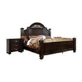 thumbnail image 1 of FOA Damos 2pc Dark Walnut Solid Wood Bedroom Set - King + Nightstand, 1 of 13
