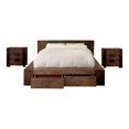 thumbnail image 1 of FOA Elbert I 3pc Natural Tone Solid Wood Bedroom Set - King + 2 Nightstands, 1 of 7