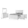 thumbnail image 1 of FOA Ender 5pc White Wood Bedroom Set - Queen + 2 Nightstands + Dresser + Mirror, 1 of 9