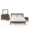 thumbnail image 1 of FOA Hamson 5pc Gray Wood Bed Set - Queen + 2 Nightstands + Dresser + Mirror, 1 of 12
