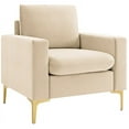 thumbnail image 1 of FOA Micheline 32 inch Wide Modern Velvet Accent Chair in Beige, 1 of 8