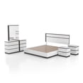 thumbnail image 1 of FOA Misti 5pc White Wood Storage Bed Set - Cal King+2 Nightstands+Dresser+Mirror, 1 of 15