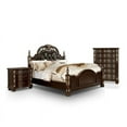 thumbnail image 1 of FOA Saavy 3-Piece Cherry Wood Bedroom Set - Queen + Nightstand + Chest, 1 of 12