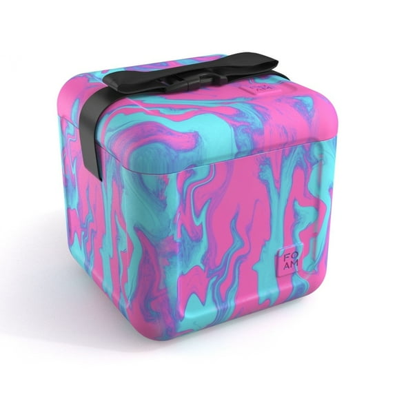 FOAM  22 Quart EVA Lightweight Hybrid Rigid-Soft Indestructible Cooler, Holds 30 Cans & Ice Blue Pink Swirl