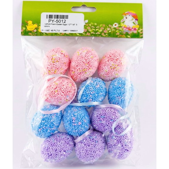 FOAM EASTER EGGS 12 PCS