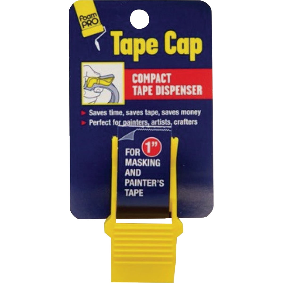 FOAMPRO MFG. CO. 146 Compact Tape Dispenser, Fits 1-in. Masking & Painter's Tape Rolls - Quantity 40